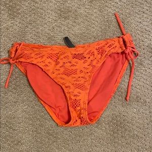 Coral lace bikini bottoms
